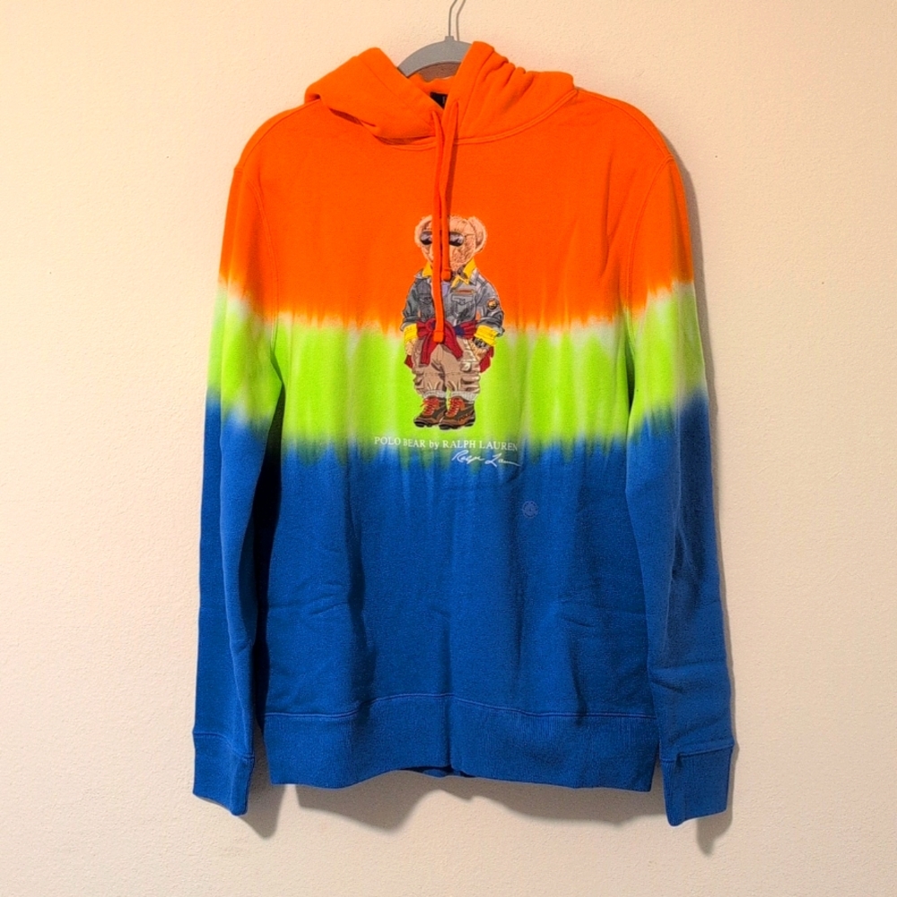 Polo Ralph Lauren Polo men’s Bear Tie-Dye Fleece Hoodie. Size Large.